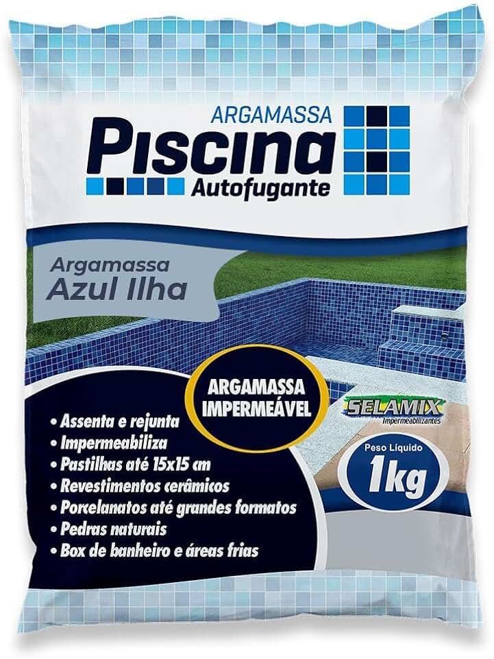 Argamassa Piscina Aut. Impermeável Cor Azul Ilha 1Kg