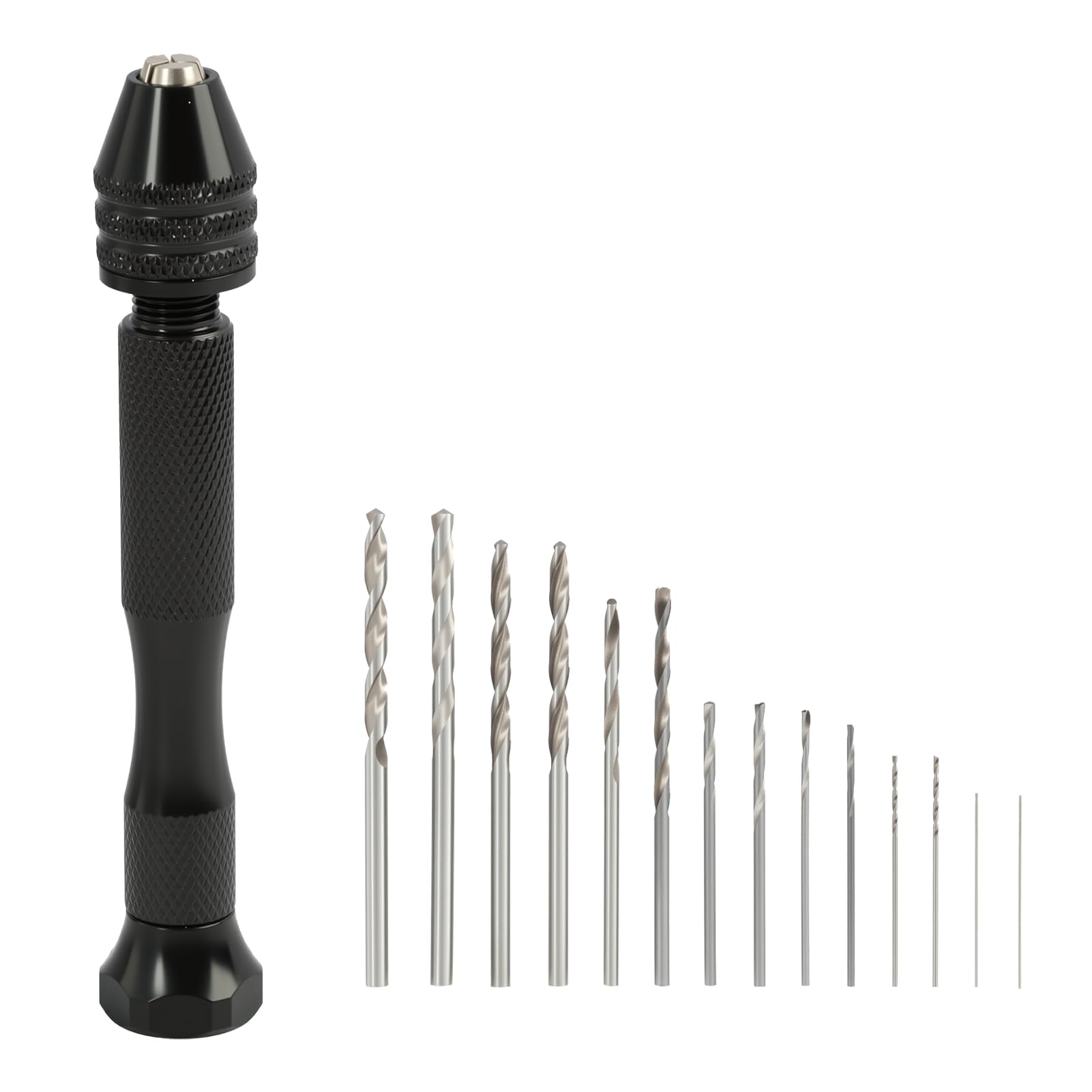 Mini Taladro de Mano con 14 Piezas de Brocas Helicoidales de Precisión de 0,5 a 3,0 mm - Ideal para Perforar Maquetas, Manualidades y Proyectos de Bricolaje，herramientas manualidades