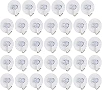 uxcell 34-Pack 1-Inch Suction Cup Hooks - Removable Reusable Wall Hangers for Kitchen Bathroom Tile Glass, 0.4lbs Hold Each