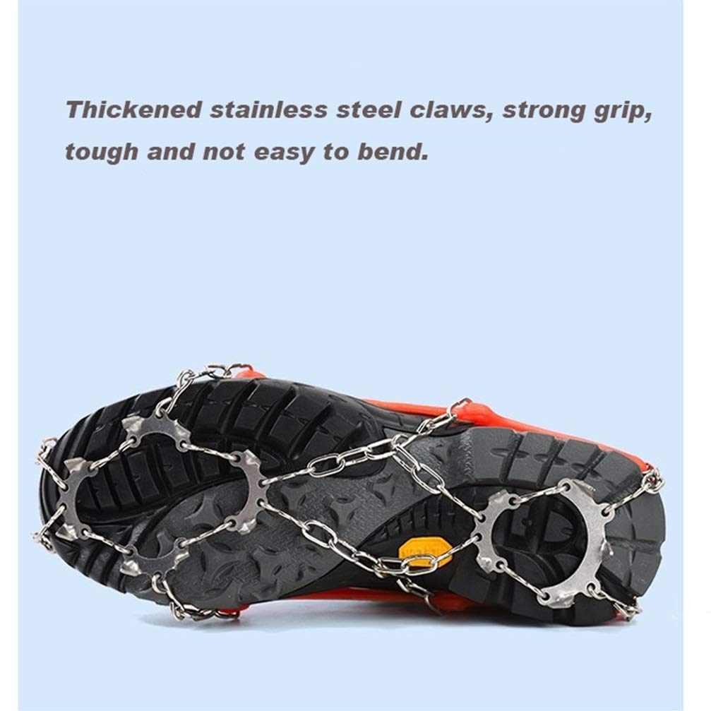Poignées de Neige glacée, Crampons en Acier Inoxydable, Couvre l'escalade de Neige extérieure Universelle antidérapante avec 13 Chaussures à Crampons en Acier, pour la randonnée, l
