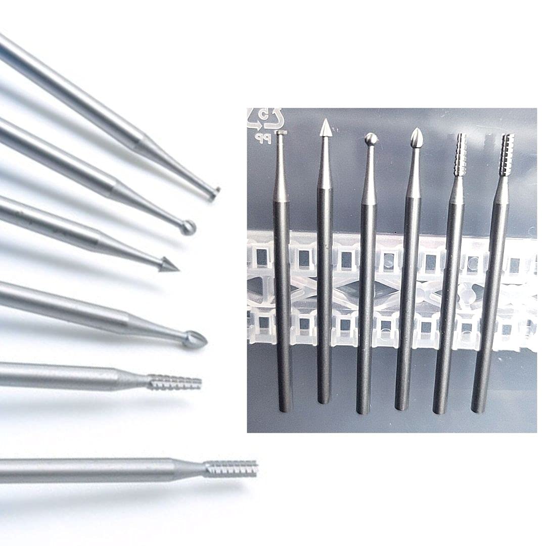 Natury Nails Set of 6 Tungsten Carbide Router Bits for Nail Cutters Russian Manicure Russian Pedicure, 6 Unidad (Paquete de 1)