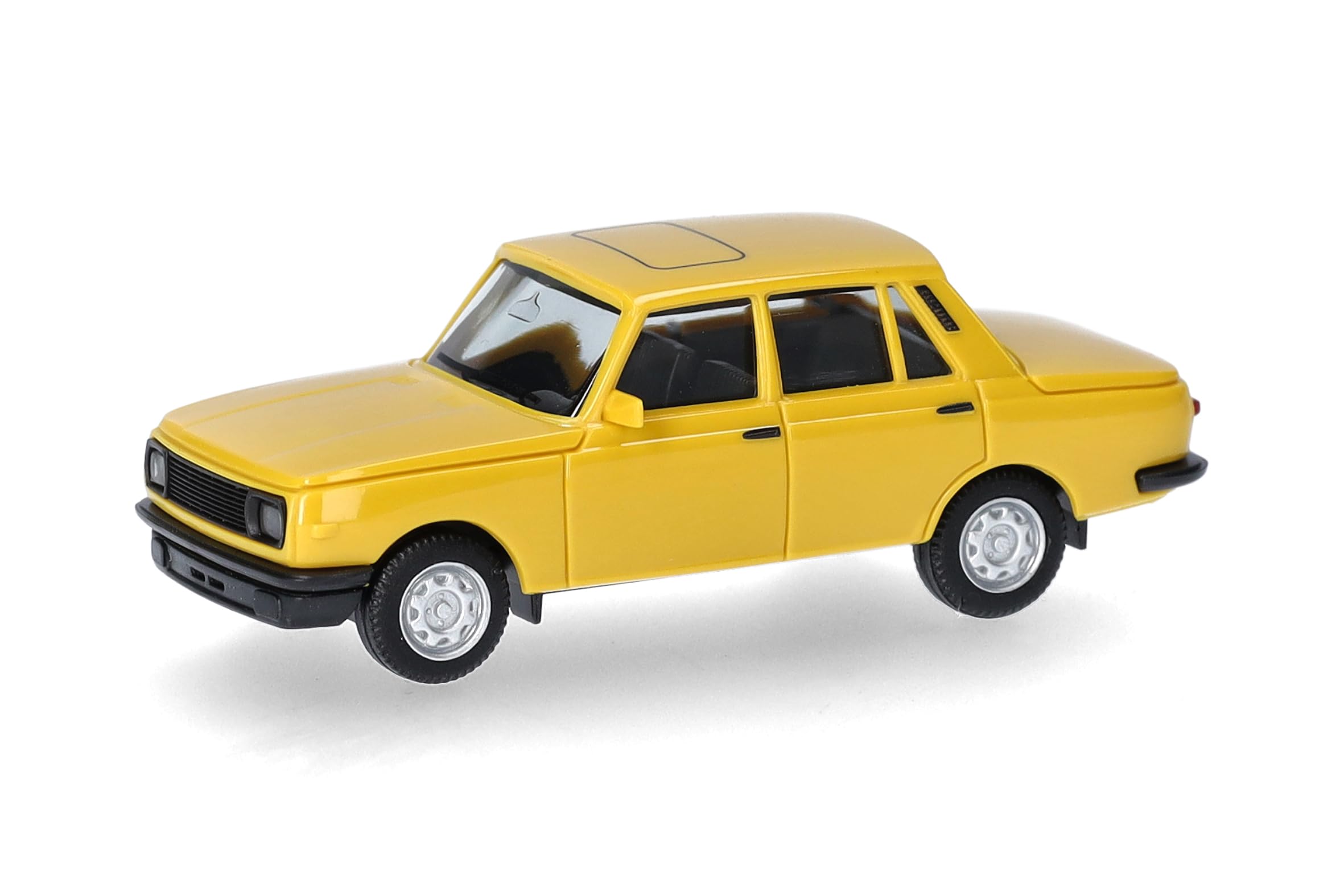 Herpa car model Wartburg 353 84, citrus yellow, on a scale of 1:87, plastic miniature, made in Germany, model building, collectors edition