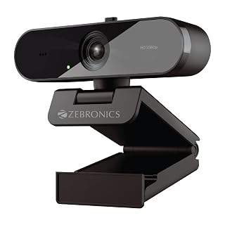 Zebronics FHD USB Webcam, 30FPS, 2P2G Lens, 2.0MP CMOS Sensor, Auto-White Balance, Auto-Exposure, Privacy Shutter, Built-in Mic, for Teams, FaceTime, PC/Laptop (Live Pro) - Amazon product rated Grade B