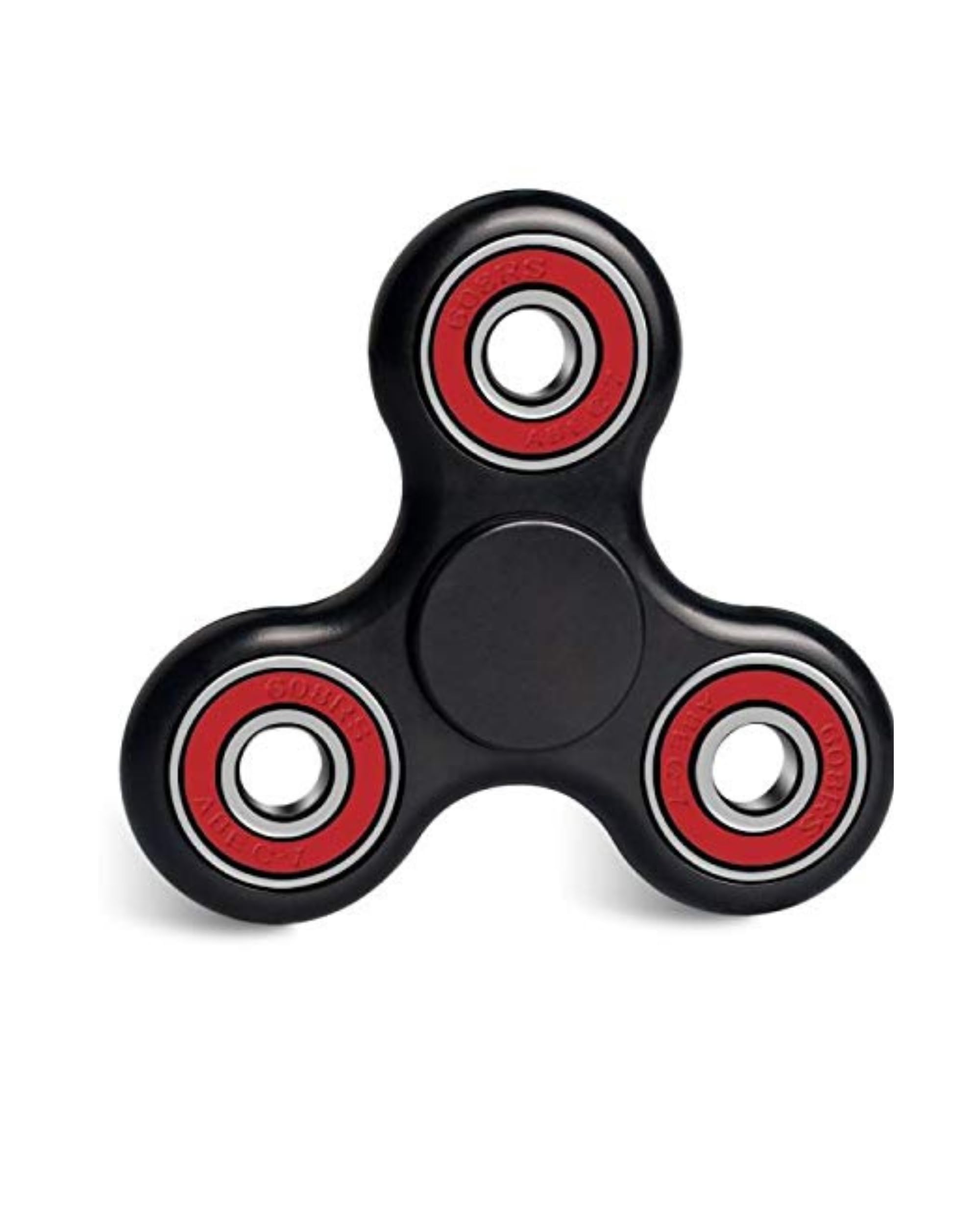 Premsons® Hand Spinner Desk Toy - High Speed Smooth Finger Spin Sensory Fidget Stress Relief Game Play for Kids & Adults - Birthday Party Gift - Four Bearing - Black + Red Bearing