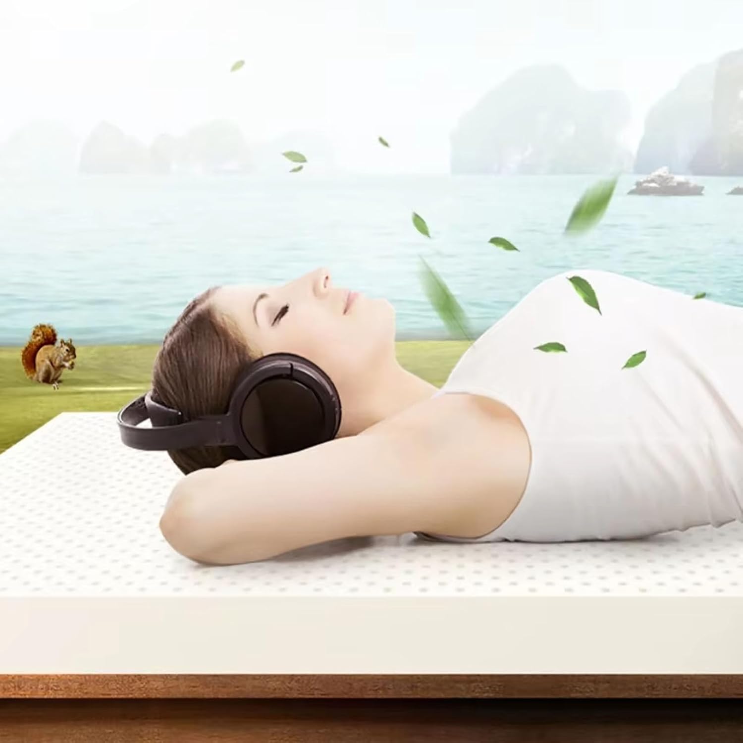 Natural Latex Mattress King Size 76"x80"x4" - 10cm Thick, Breathable Honeycomb Ventilation, Durable & Supportive, Ideal for Student Dorms & Single Beds