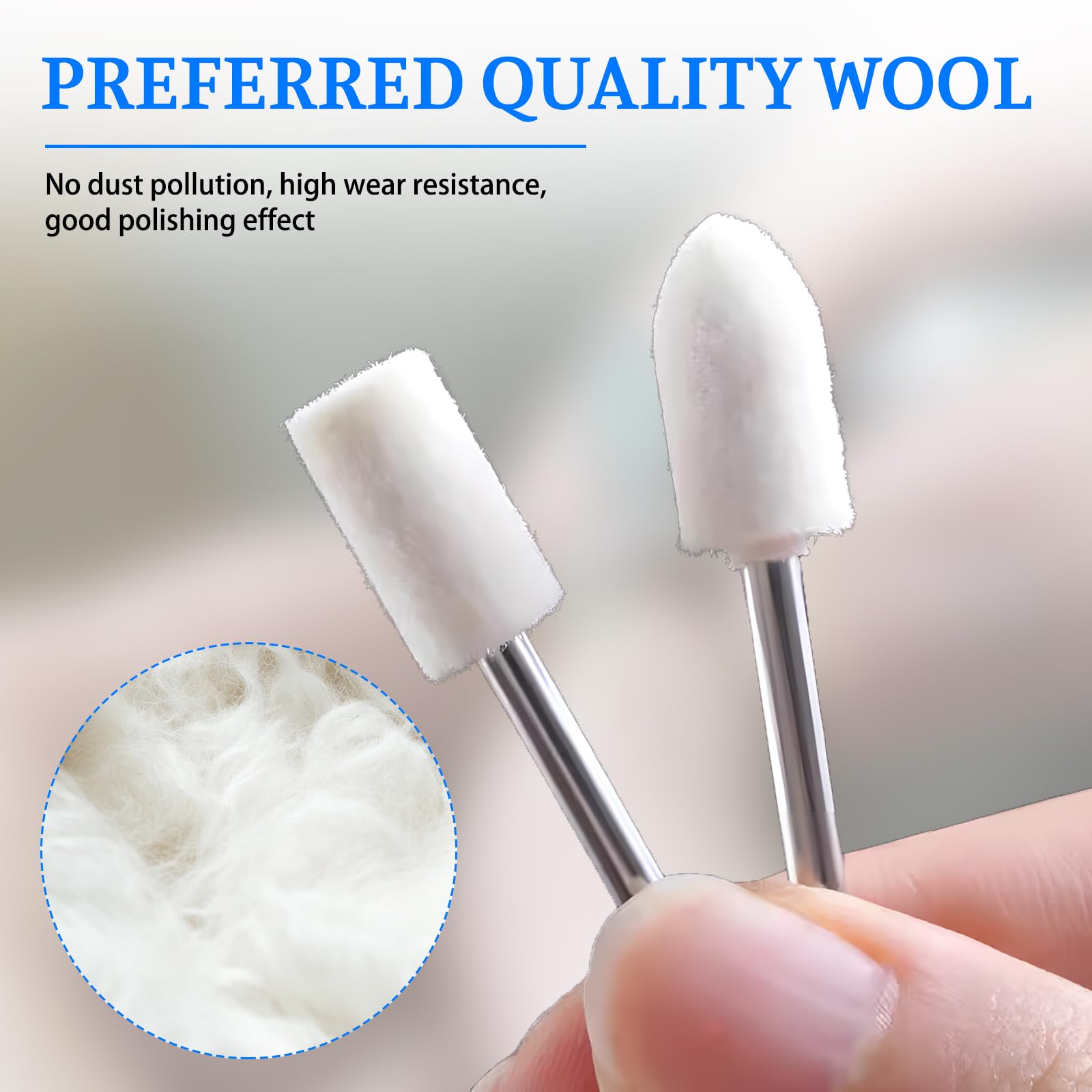 Wool Felt Polishing Pad,100 Pieces Buff Clean Wheels Multifunctional Felt Polishing Tools