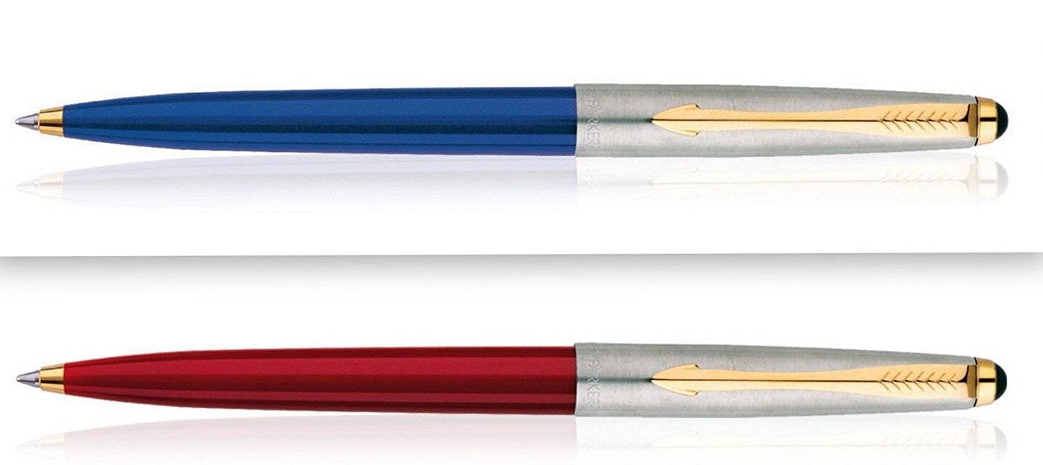 ParkerSet of 2 Galaxy (Like Jotter, Classic) Standard Ball Point Pens Ballpens GT New Sealed Blue ink - 1 each of Body color Red and Blue