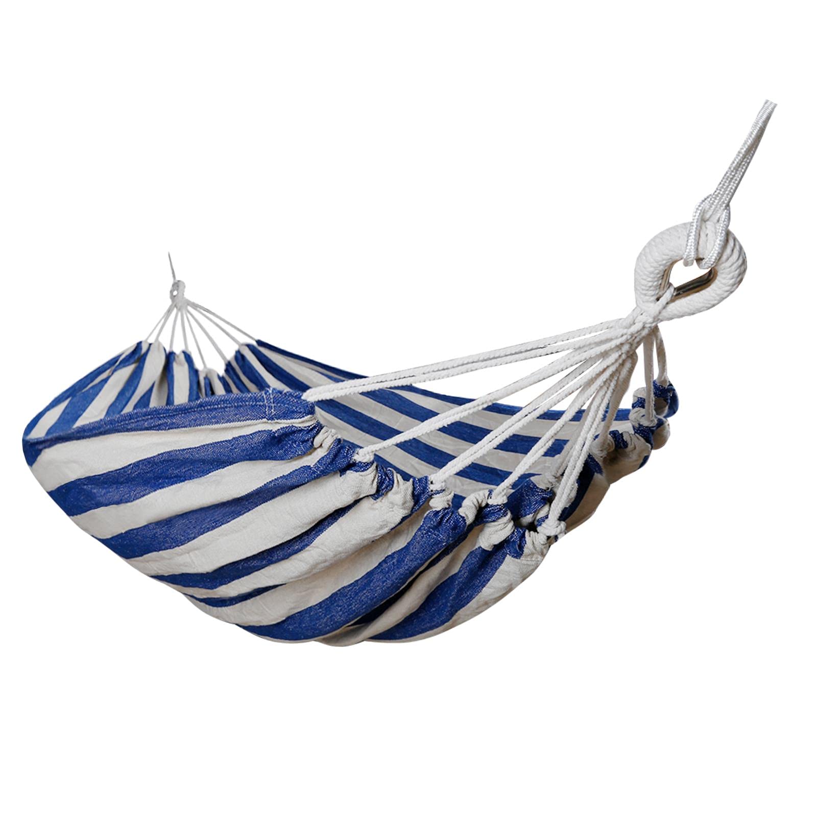32ndBrazilian Style Double Hammock 2 Person Large 225x150cm Portable Camping Hammock - Blue/White