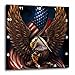 3D Rose Bald Eagle with and American Flag Between its Talons Wall Clock, 15