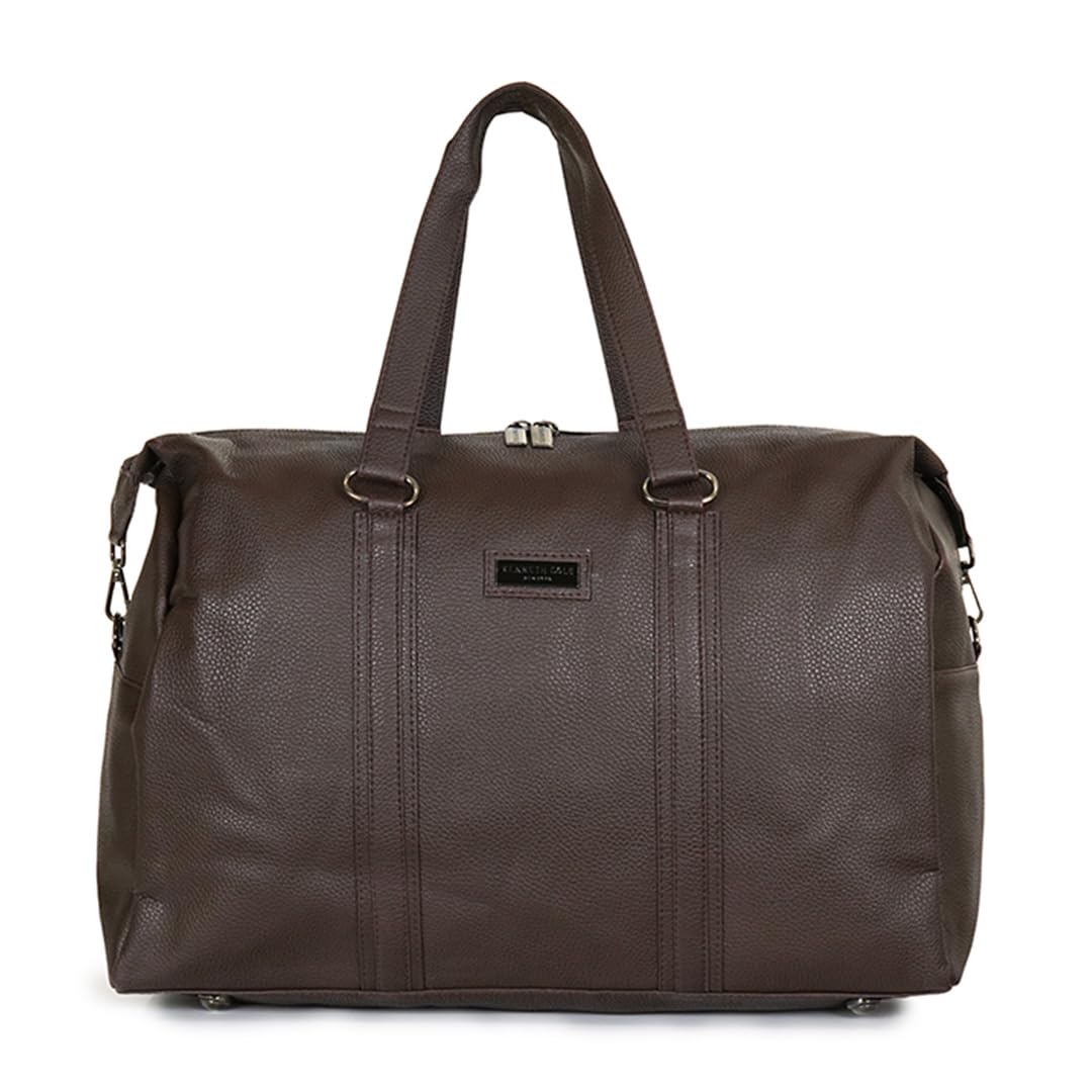 30L PU Duffle Bag for Travel & Gym | Spacious Unisex Handbag with Metal Hardware for Men & Women | Ideal for Weekend Trips & Workouts | Brown-image-39