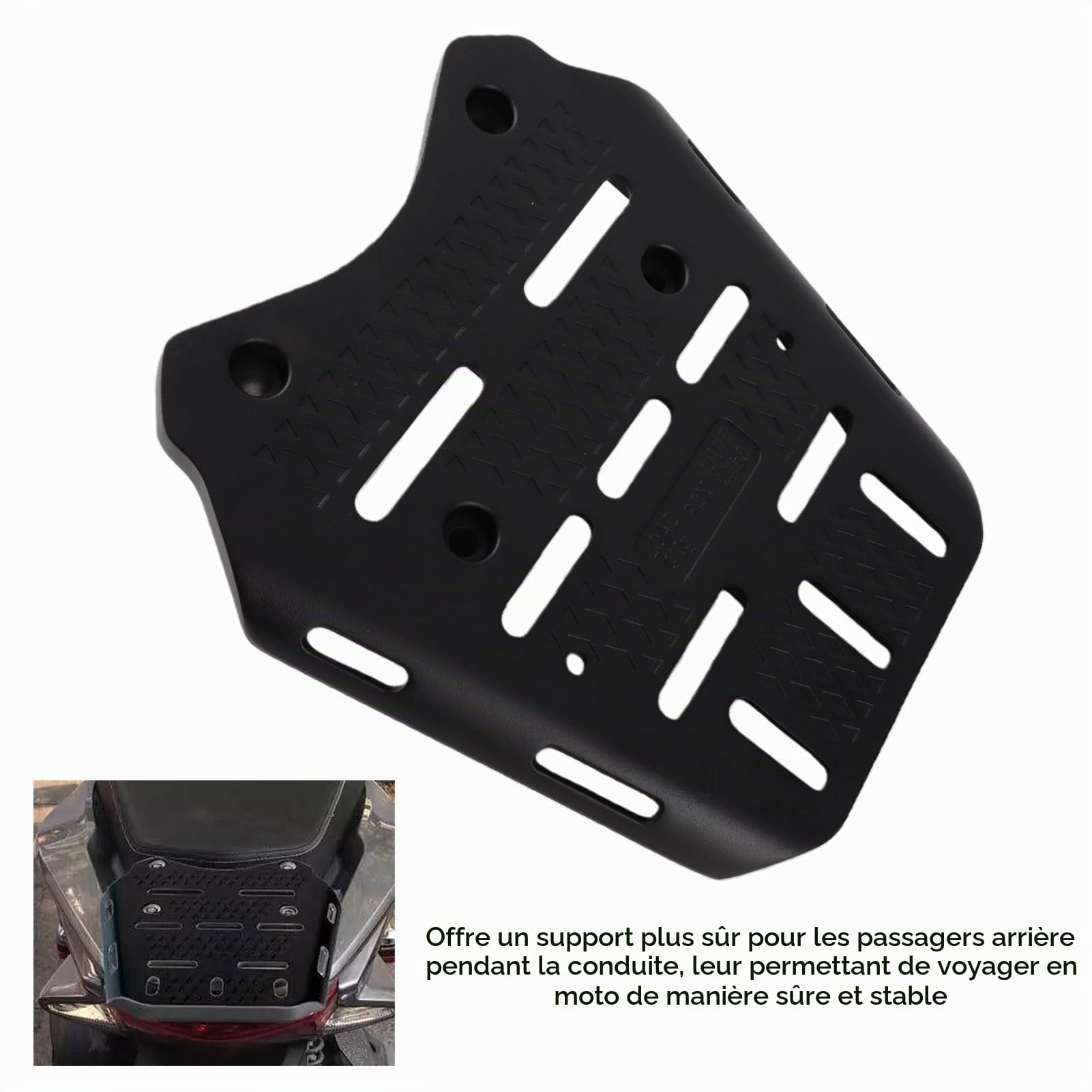 Porte-Bagages de Moto pour PCX 125 150 160 2014-2024, Alliage D'aluminium CNC pour PCX 125 150 160 2014-2024, étagère de Support de Bagages Arrière, Espace de Rangement (Black)