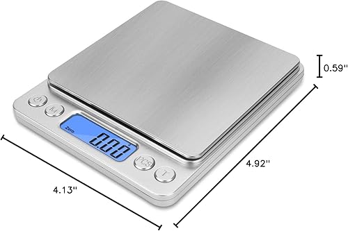 Miniatura 8 de Next-Shine balanza digital de acero inoxidable con función de peso tara, de 17.64 oz.