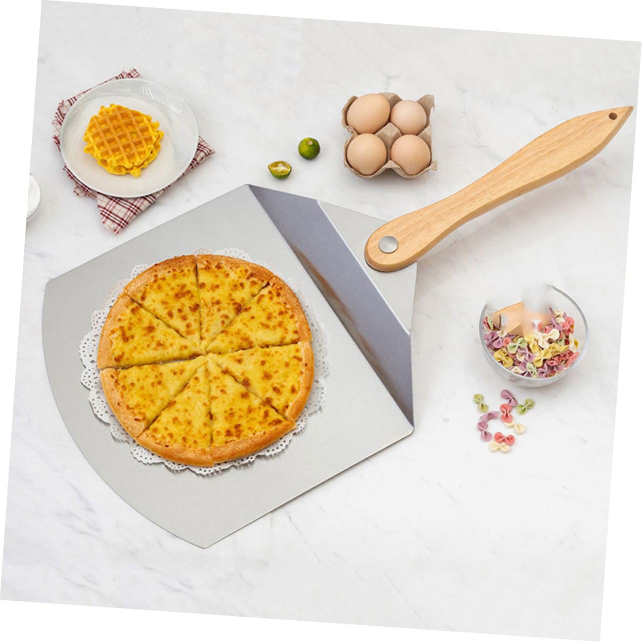 BESTYASH Pelle à Pizza Pliable Inox pour Transfert de Gâteau Ustensile de Cuisine Léger Résistant Accessoire Professionnel pour Maison et Restaurant