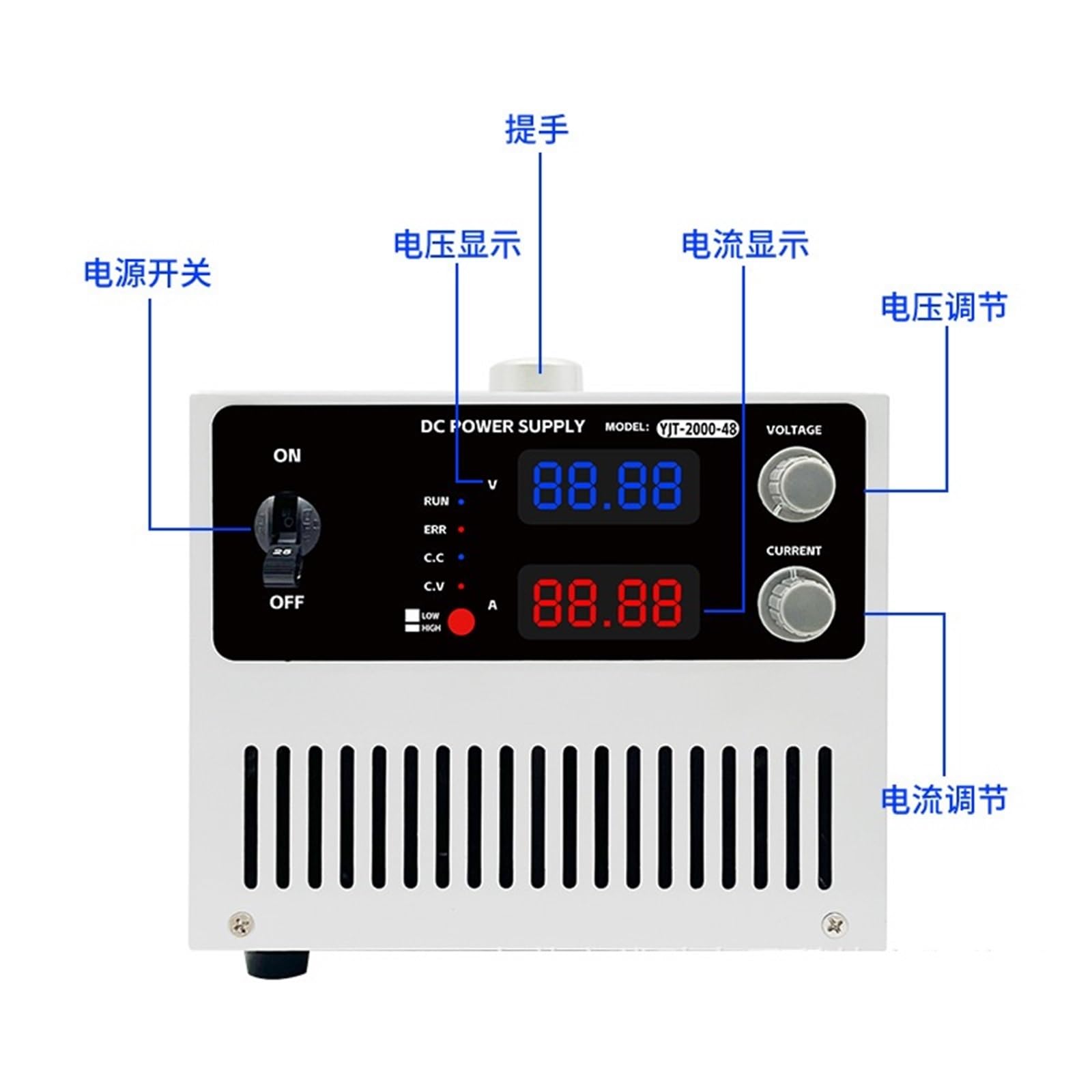 fuente de alimentación de laboratorio, Fuente de alimentación regulada de CC ajustable de alta potencia, fuente de alimentación de alto voltaje for motor de CC(0-24V-300W)