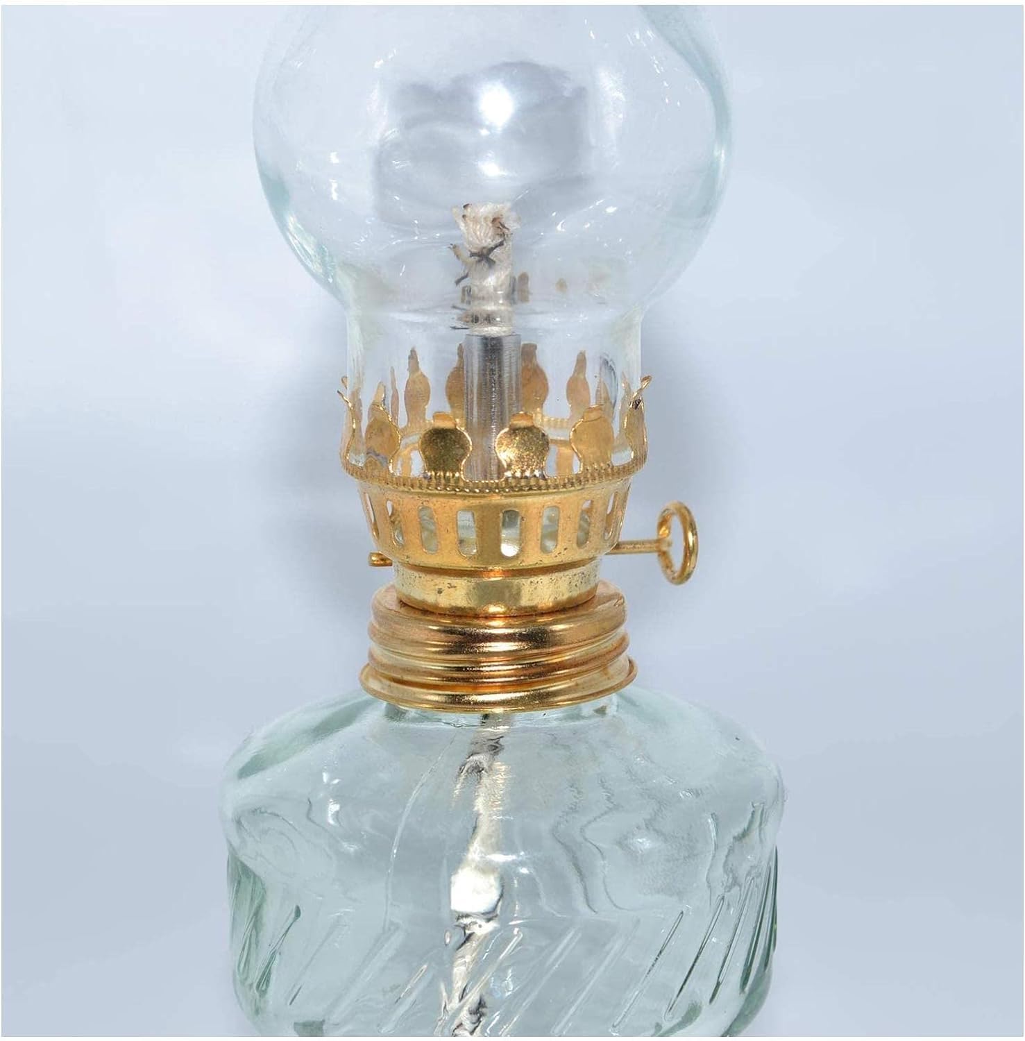 Transparente Glas-Öllampe, Vintage-Kerosinlampe mit 2 Dochten, Hurrikan-Lampe, Camping-Zeltlampe, Notbeleuchtung, Laterne