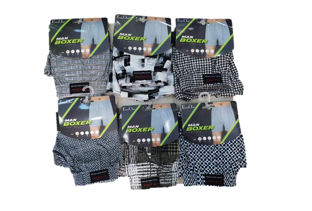 EveryoneMen cotton boxer underwear,multi color, set of 6 (FBDB) (3XL)