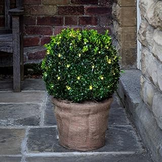 Lights4fun 2 x Set Deal of 60 Warm White LED Outdoor Battery Operated Net Lights for Topiary Balls