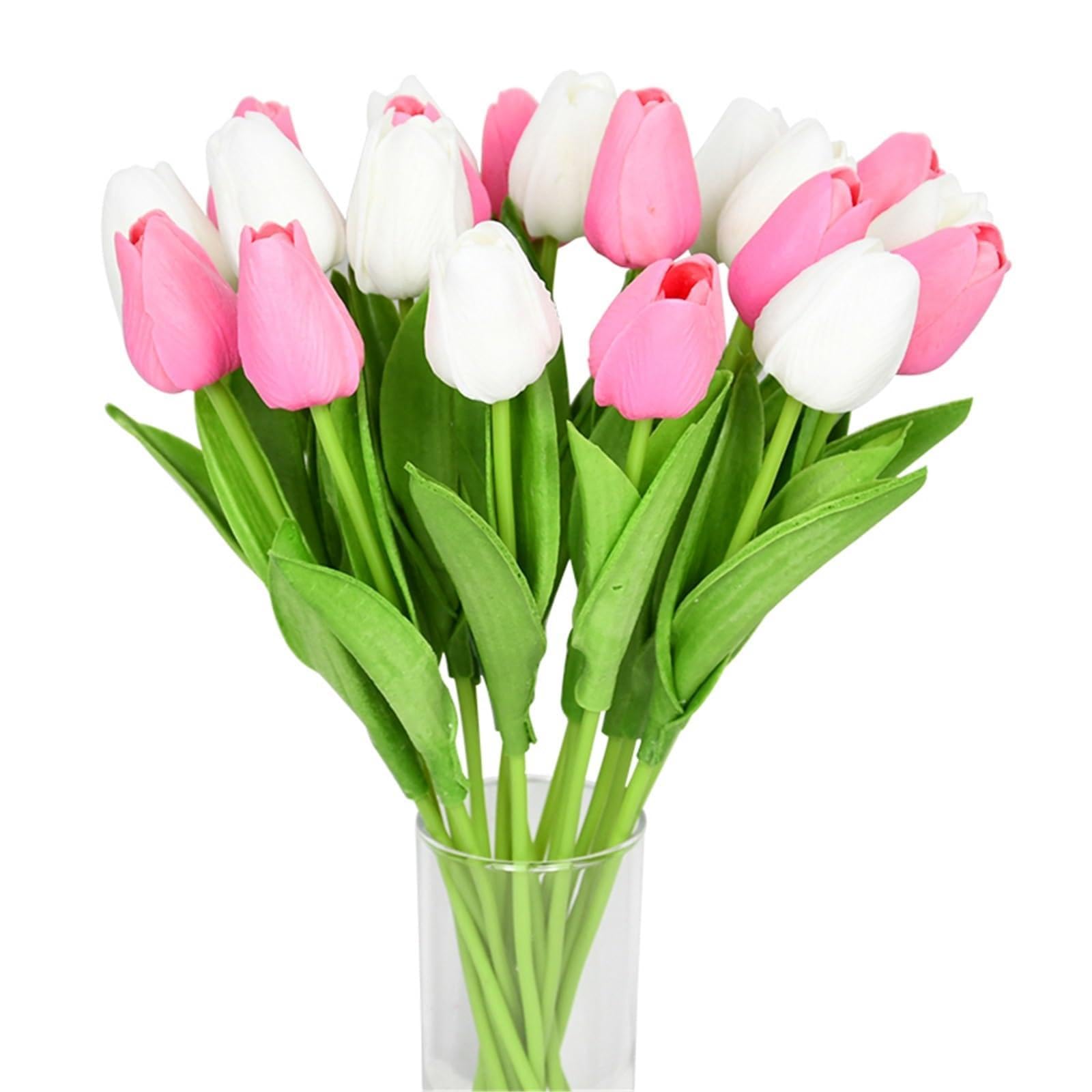 Dcrxz Artificial Flowers 10PCS Tulip Artificial Flower Real Touch Artificial Bouquet PE Fake Flower for Wedding Decoration Flowers Home Garden Decor(Mix1)