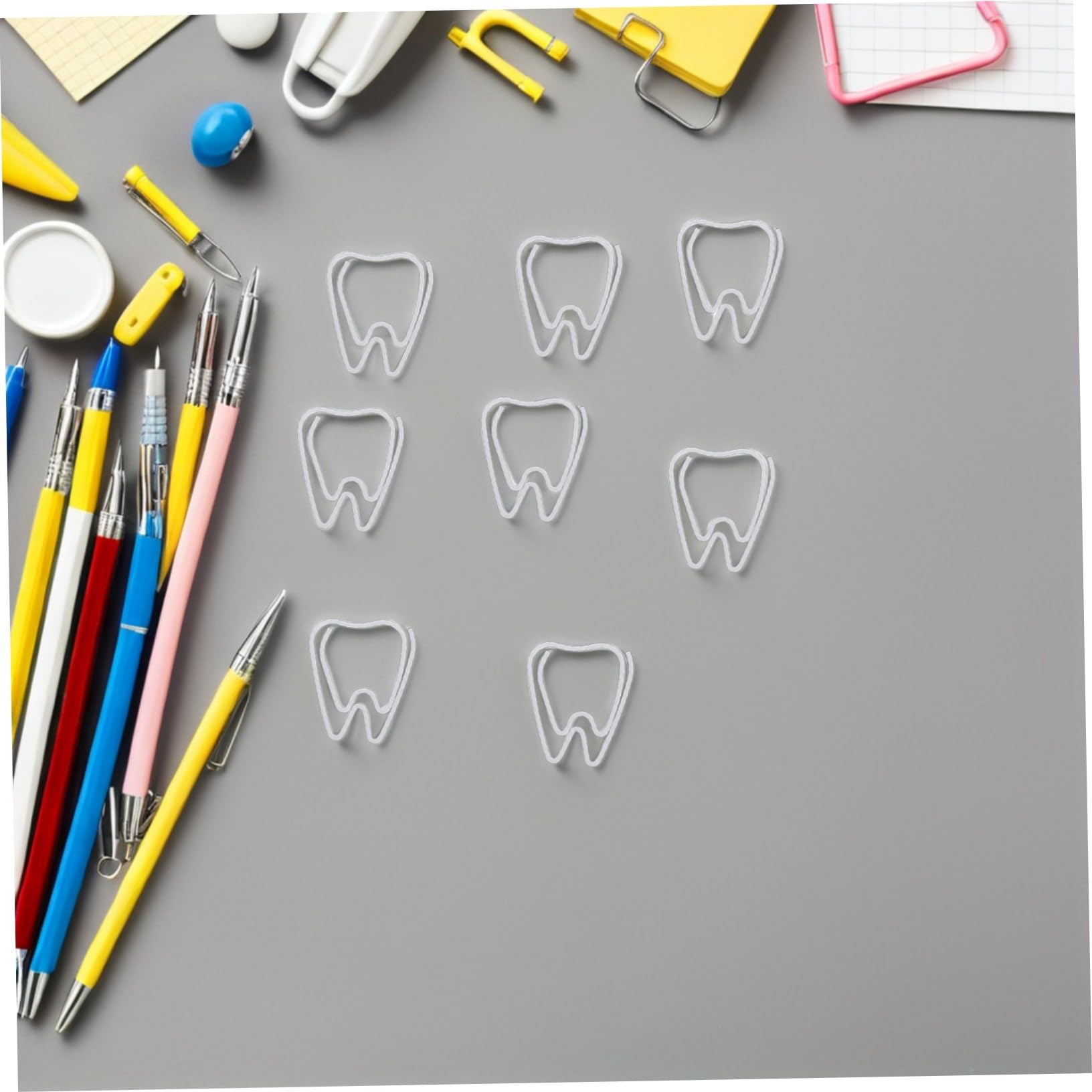SHINEOFI 150 Piezas Clip de Papel en Color Claro Unidades Clips Metálicos Decorativos para Oficina y Útiles Escolares