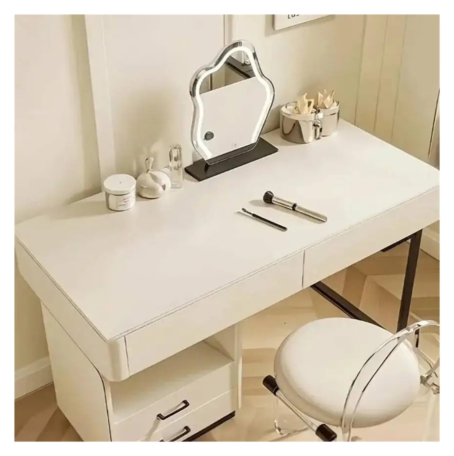 Tappetino da scrivania in pelle Tovaglia in pelle for proteggere gli occhi, for studenti, tovaglia for ufficio, for computer(WHITE,90x150cm)