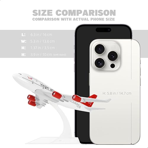 Miniatura 2 de 1400 VAA Airlines 747 Modelo de avión de aleación -747 Kits de modelo de avión de metal fundido a troquel con soporte (6 pulgadas) Modelo de avión