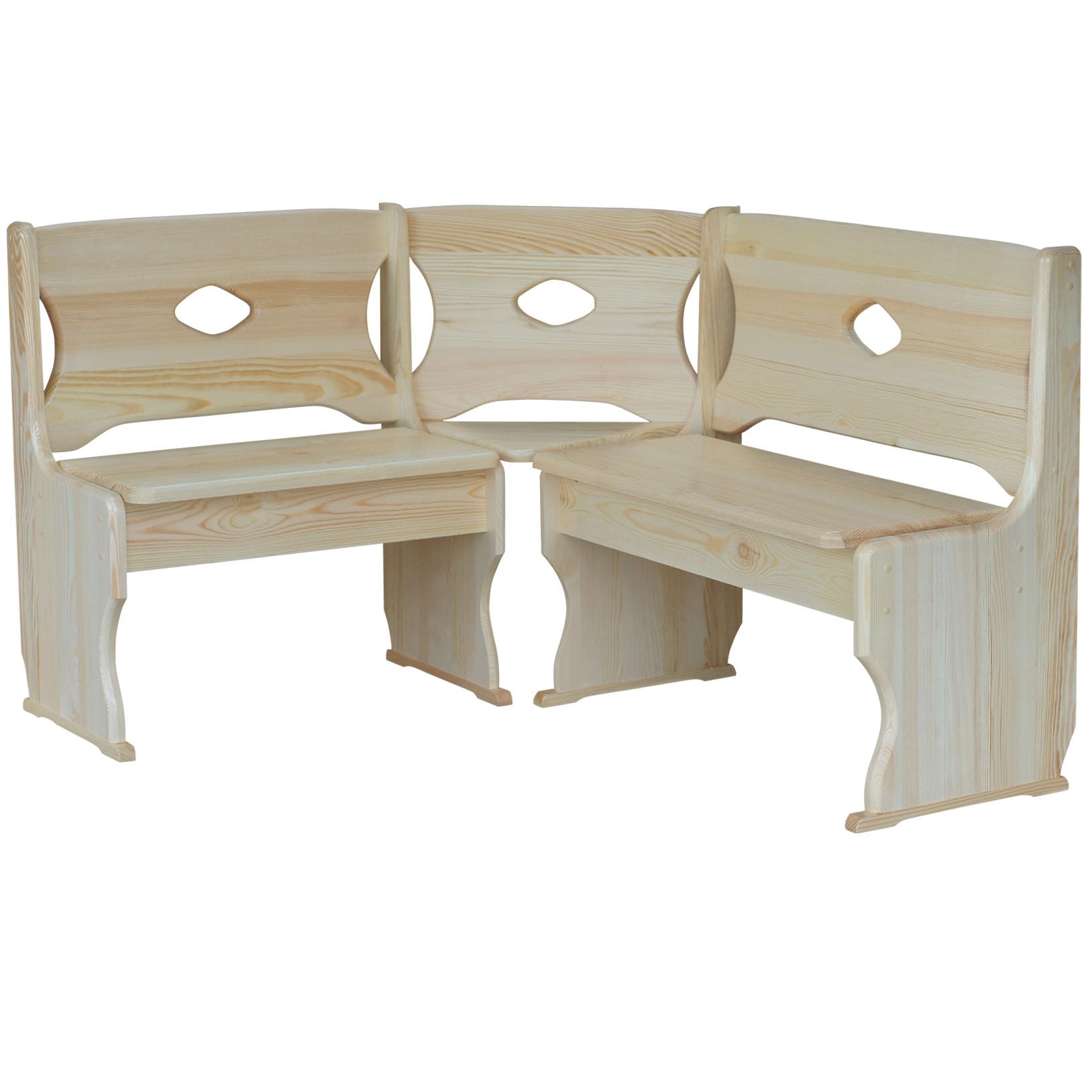 k koma Panca angolare in legno di pino massiccio non trattato (100 x 200)