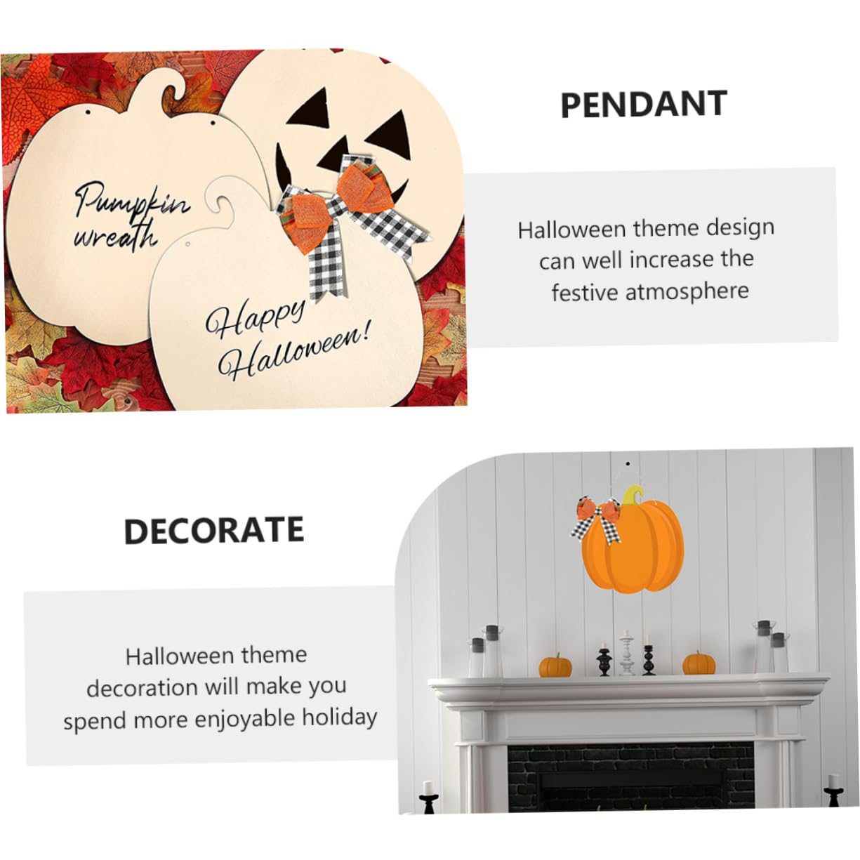 4 Juegos de Cintas Colgantes de Calabaza para Manualidades de Halloween, Cintas Decorativas Colgantes para decoración de Calabazas de otoño y decoración del hogar de Halloween