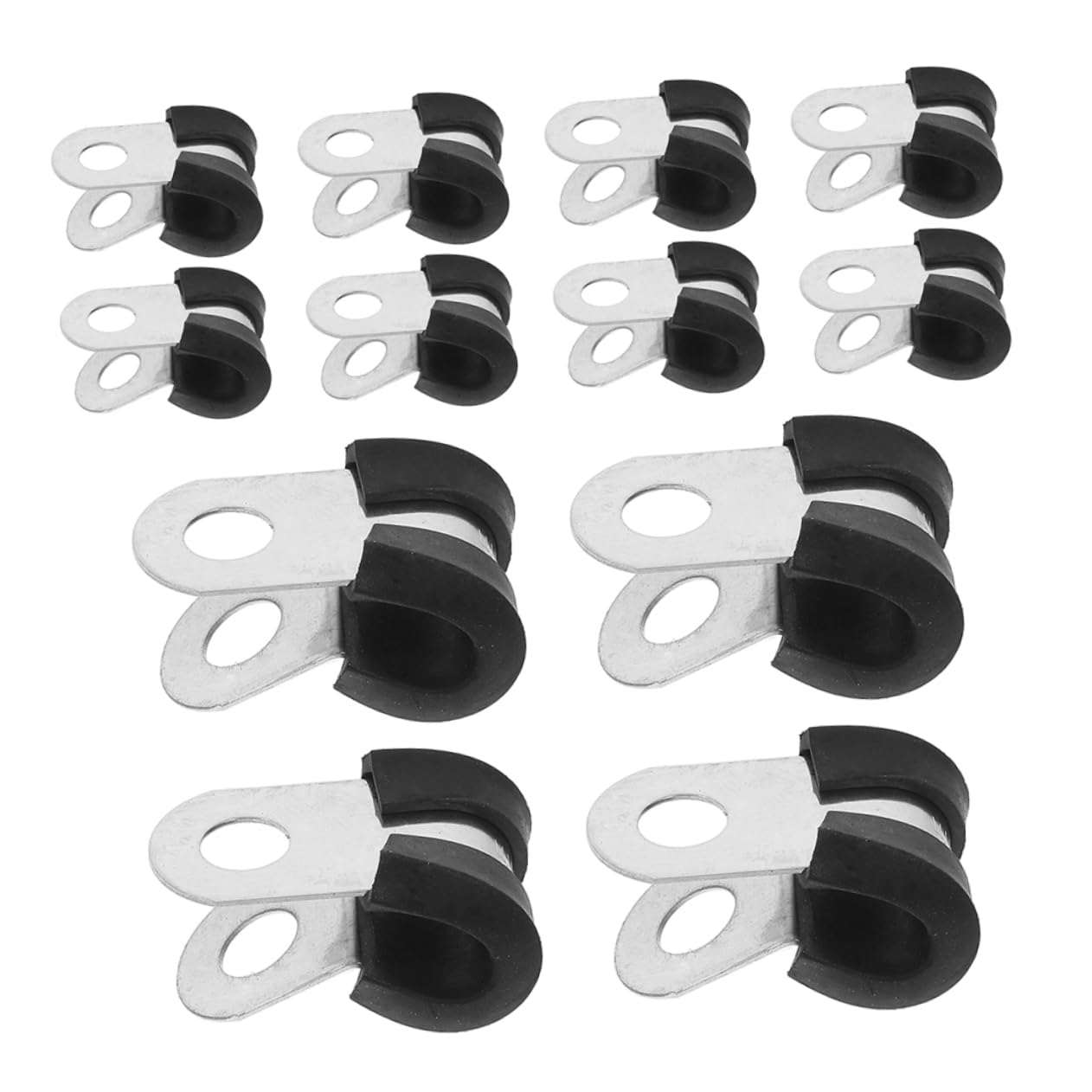Homoyoyo 100pezzi Fascette Per Tubi in Acciaio Inox Fascette Stringicavo Imbottite in Morsetti Per Cavi Resistenti Di Fissaggio Per Sistemi Elettrici
