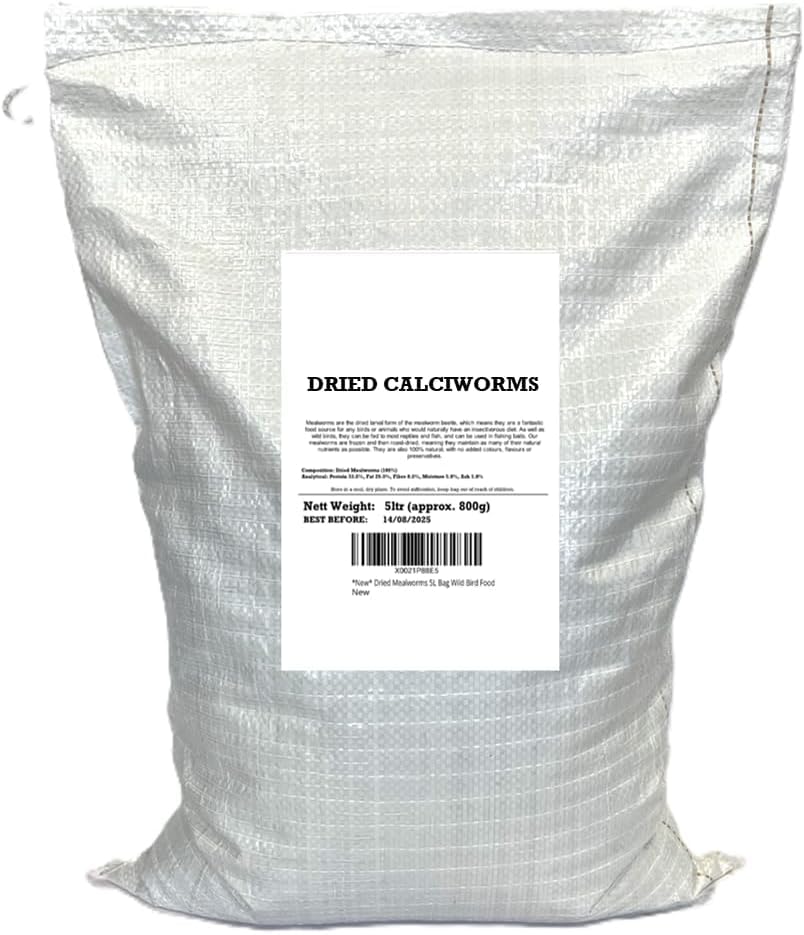 Dried Calciworms 5L Bag Wild Bird Food (Approx weight 750g - 5 Litre) MCW