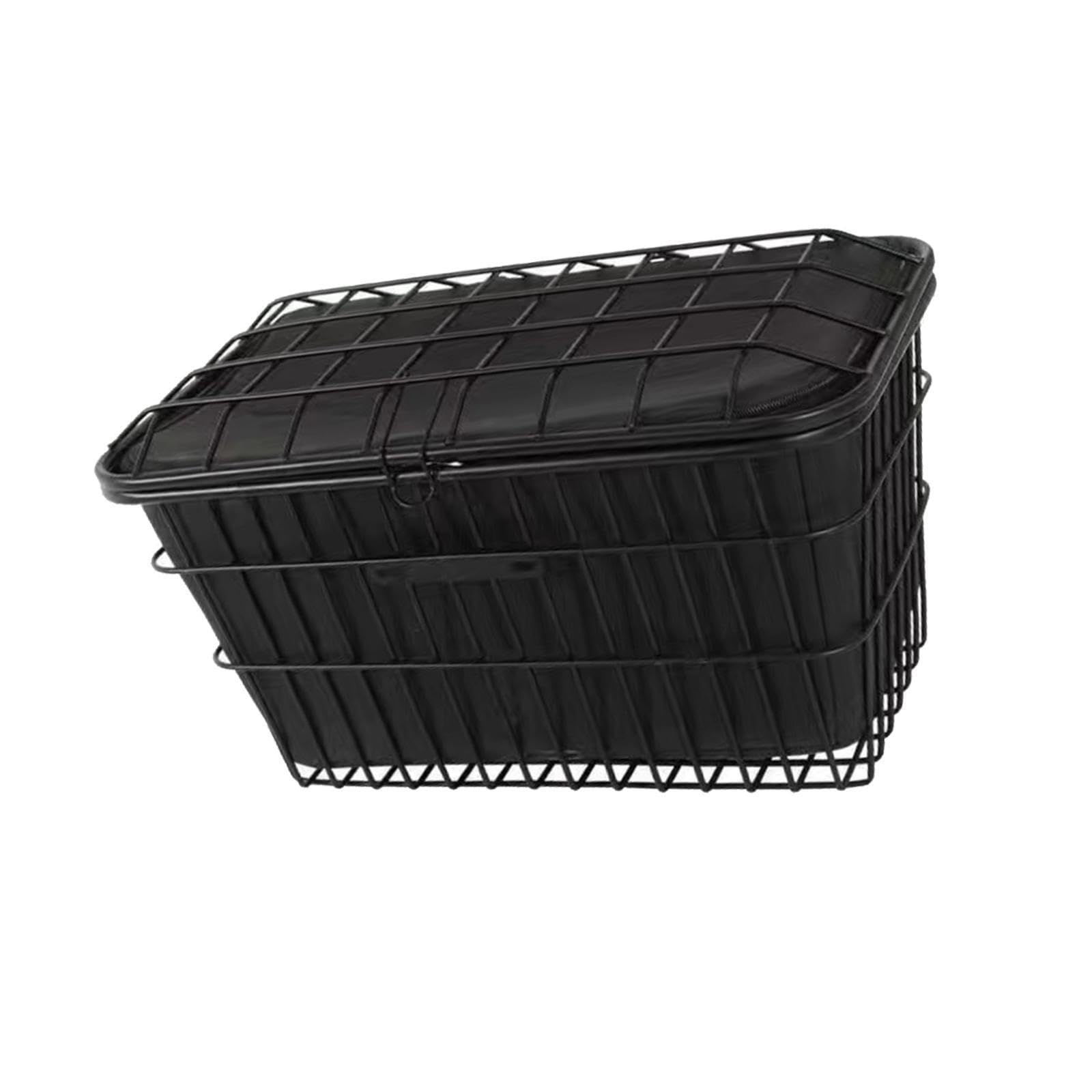 KIXZSAZ Kids Bike Basket Bicycle Storage Basket With High Load Capacity Sturdy Metal Wire Construction For Daily Bicycle Storage Front Bike Decoration , Black , M with Lid Front