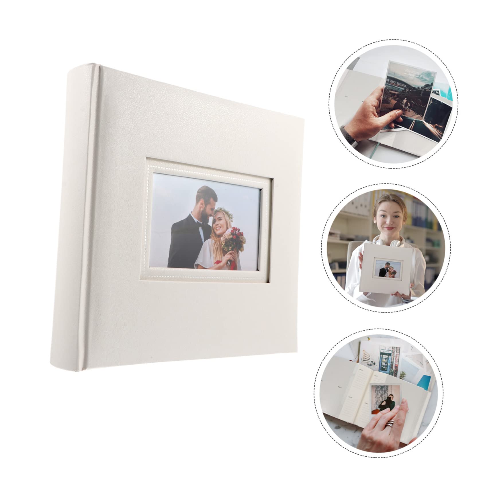 Álbum de Fotos de Bolsillos 200 Ranuras, Blanco Pp | Diseño Inserción y Papel, Formato 4r 6 Pulgadas, Libro Porta Imágenes para Guardar Postales