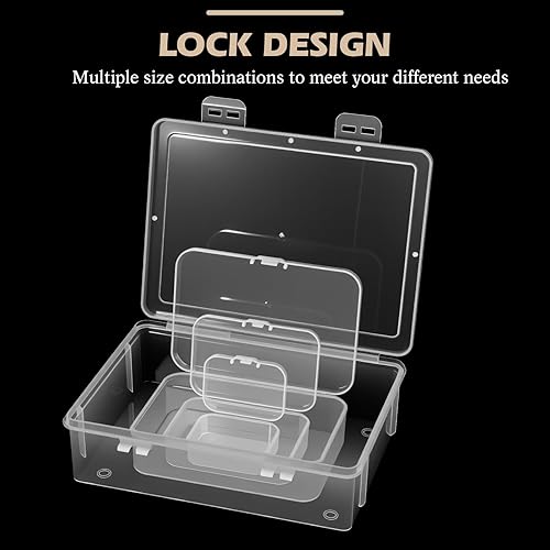 Miniatura 35 de 6 cajas de almacenamiento de cuentas transparentes de plástico para coleccionar objetos pequeños, cuentas, joyas, tarjetas de visita, piezas