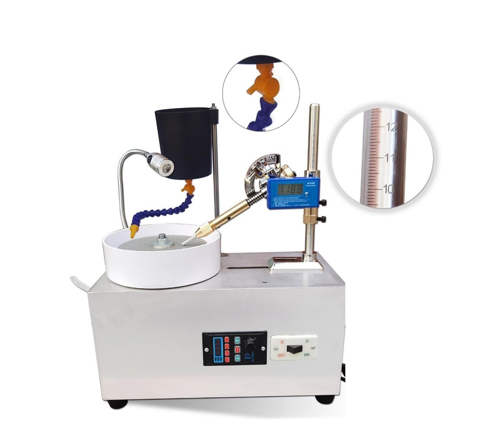 Kit lucidatrice per gioielli, Misuratore multi-funzione del tornio del tornio del tornio del lapidario Lapidary Faceting Machine Gemstone Macing Machine Attrezzature for lucidatura per gioielli, metal
