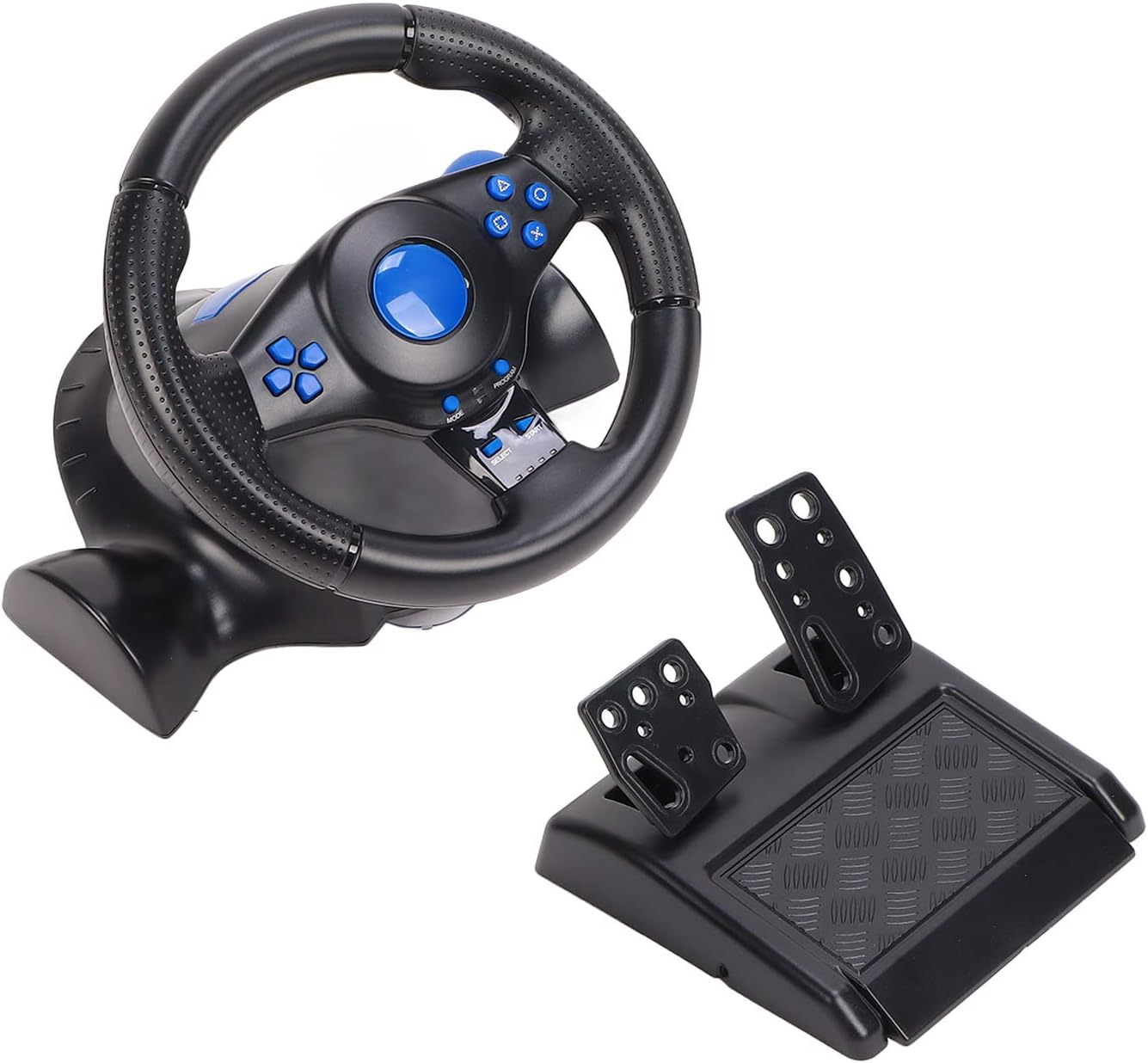 KOSDFOGE 7 in 1 Game Steering Wheel with Pedals and Vibration 180
