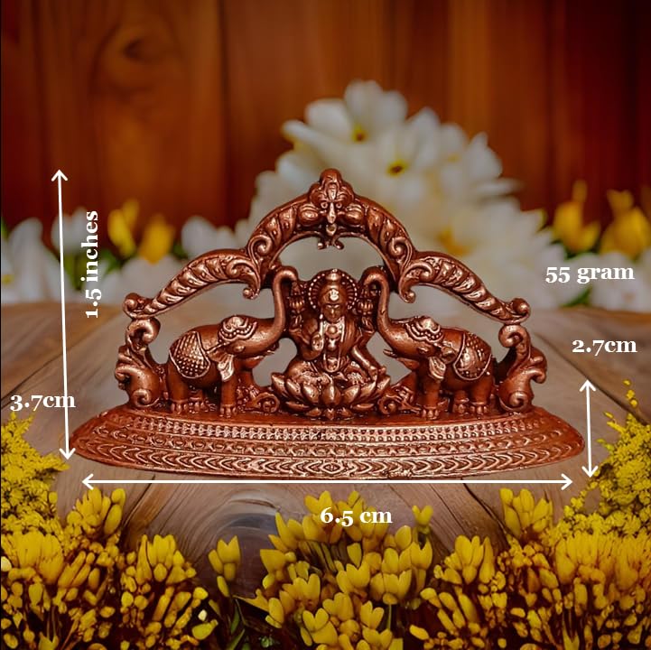 Image of Mahalakshmi with Paired Elephants Murti Idol - 1.3 in
