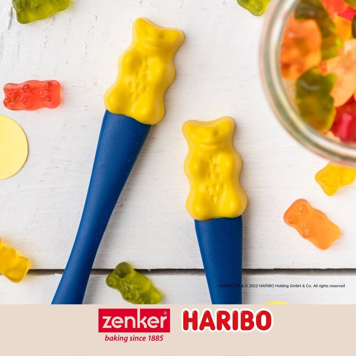 Zenker Meets Haribo pędzel do pieczenia glazury i marynaty – z silikonowym włosiem do precyzyjnego wpinania mięsa, burgerów lub ciasteczek – pędzel silikonowy w stylu Haribo