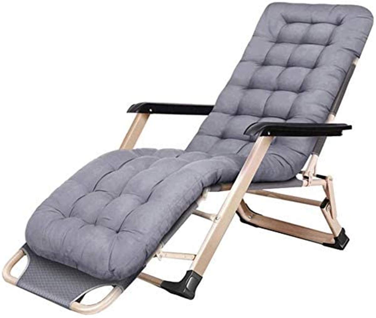 Chaise de jardin extérieure inclinable et fauteuil de relaxation pliable avec coussin