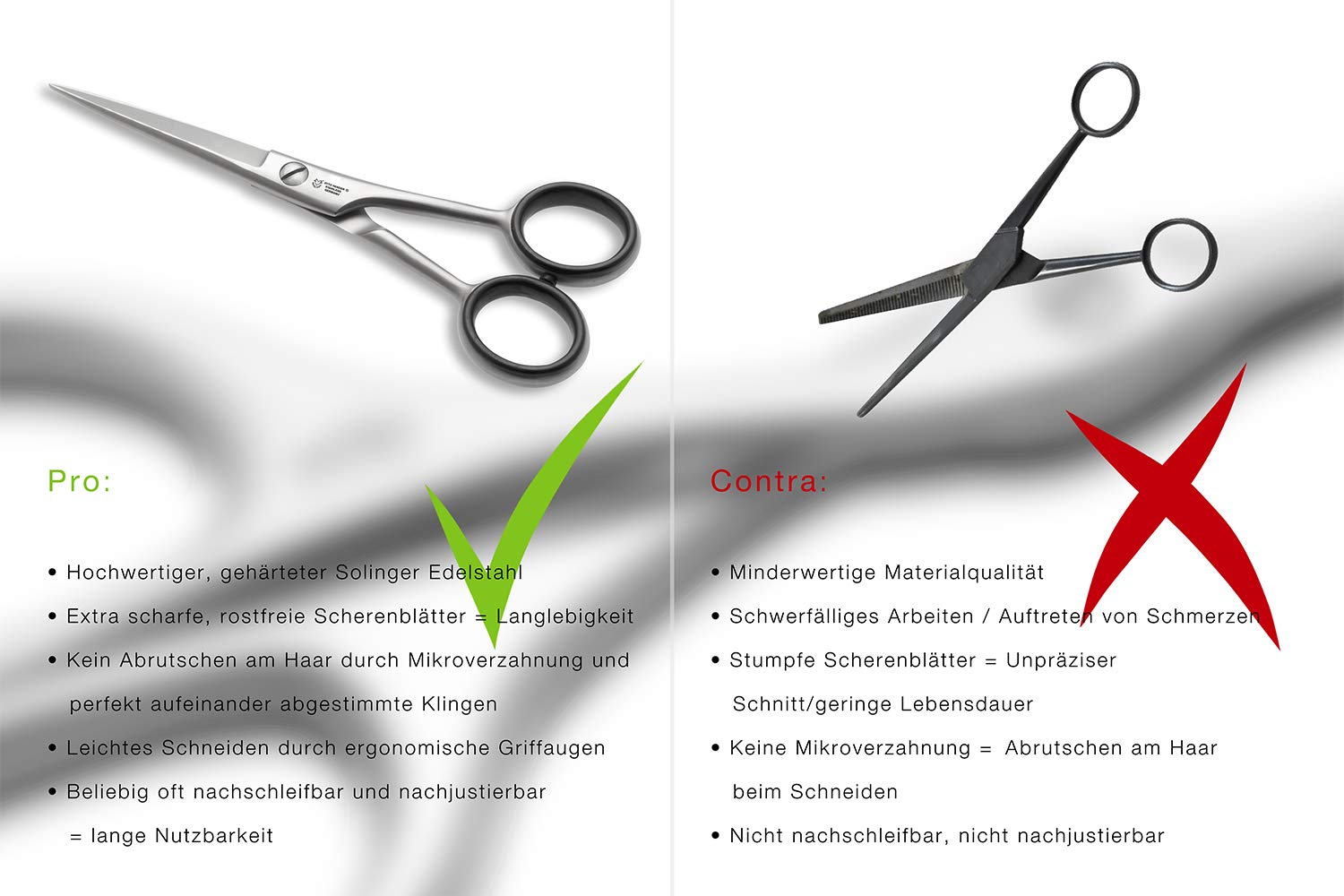 OTTO HERDER FRISEURSCHERE - Haarschere Friseurschere aus Solingen 5" rostfrei mit Mikrozahnung - Professionelle Friseur Schere für Damen und Herren- Fingerhaken abschraubbar