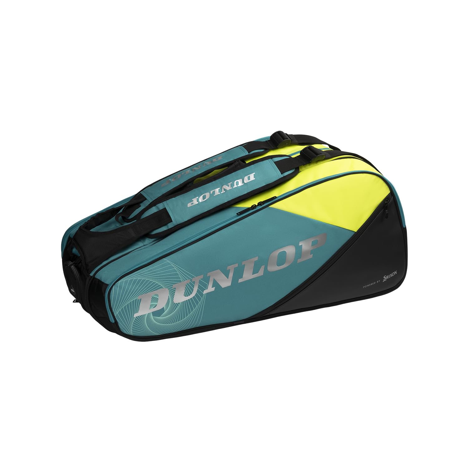 SX Performance Tennis Bag, Black/Yellow/Teal - 12-Racket