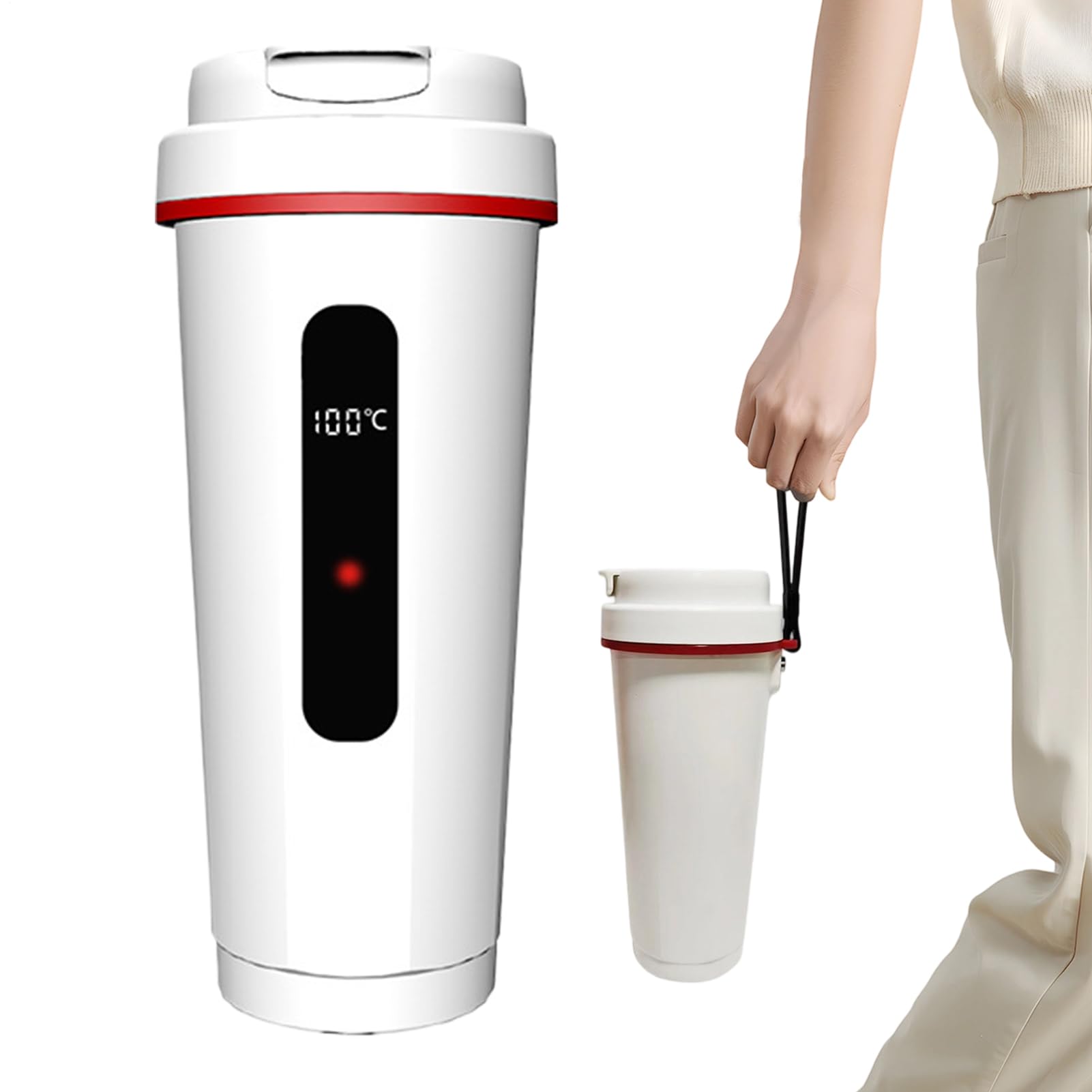 Hervidor de Agua Eléctrico para Coche Calentador de Té para Automóvil | Taza Calentada para Vehículo Para Conductores y Viajeros en Viajes por Carretera Camping y Pesca para Leche y