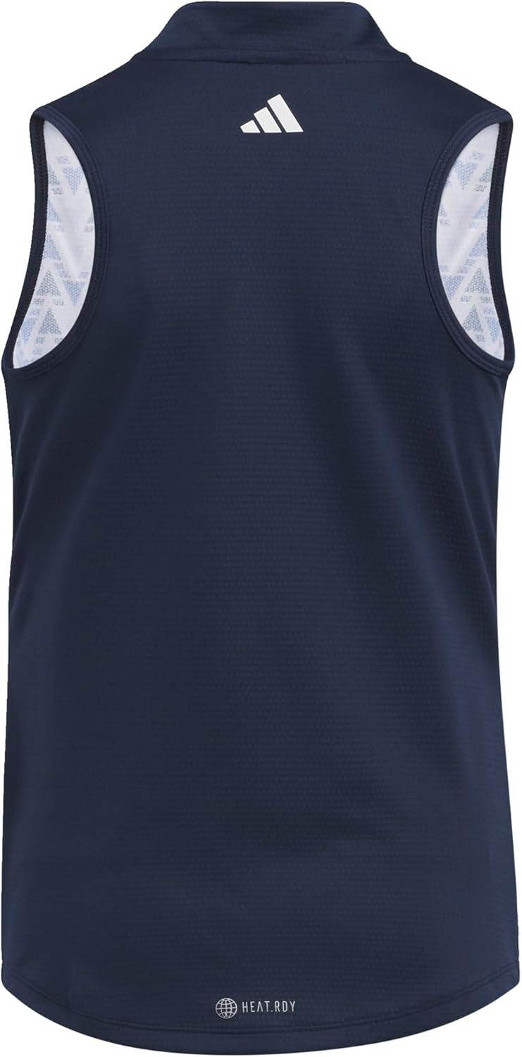adidas Girls' Heat.rdy Sleeveless Printed Golf Polo Shirt