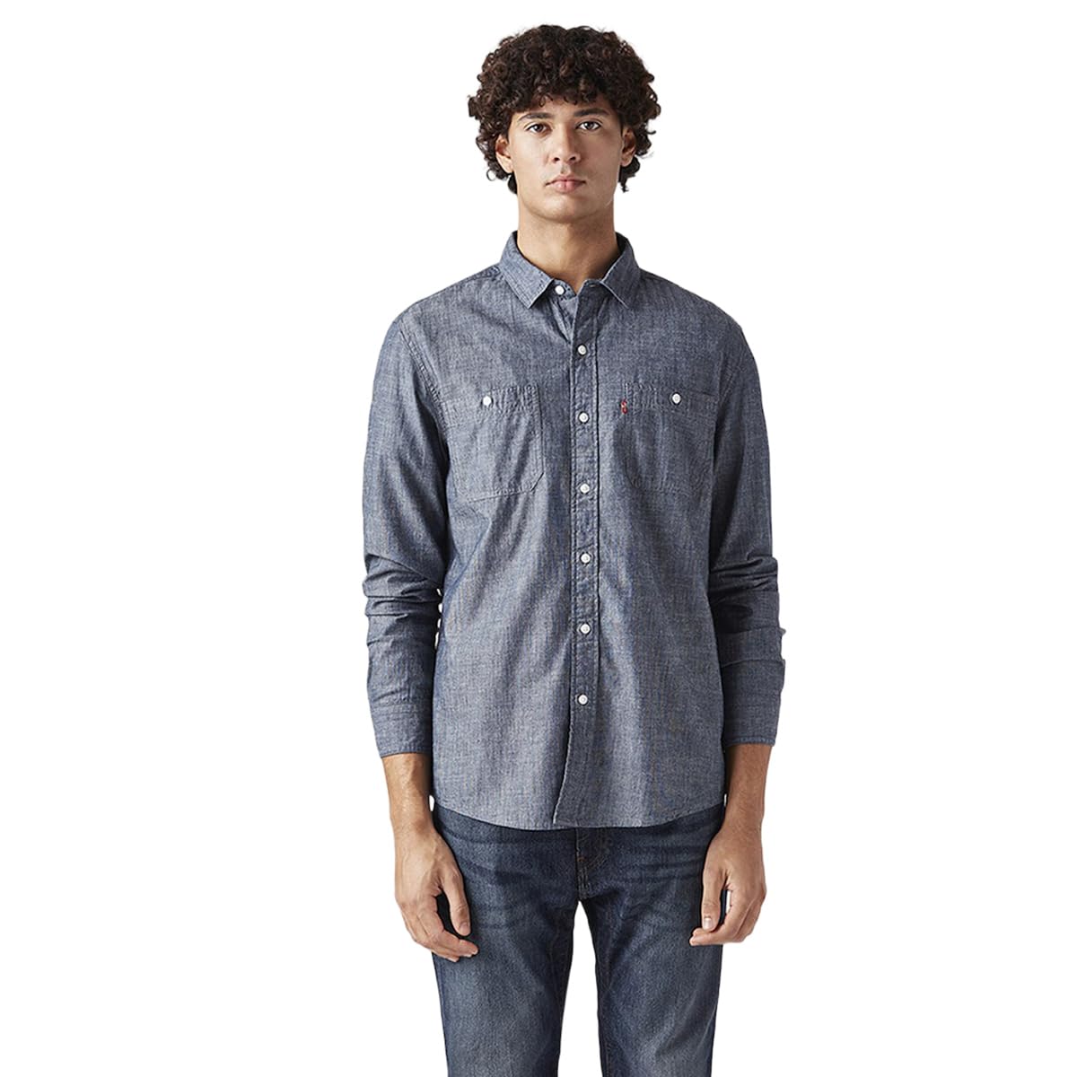 levi's Men's Solid Slim Fit Shirt Indigo-picture-36