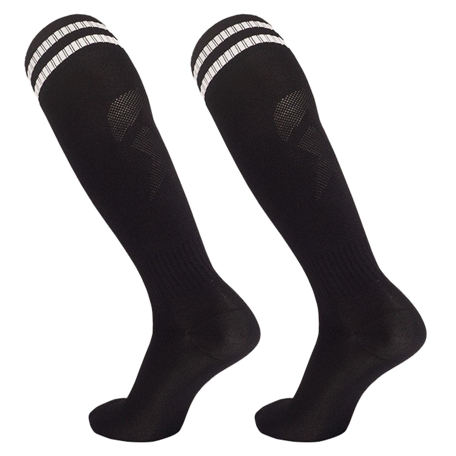 Rianpesn Football Athletic Socks - Stretchy Compression Knee High Tube Socks | Retro Football Double Striped Soccer Socks Compression Stockings Outdoor Sports Gym