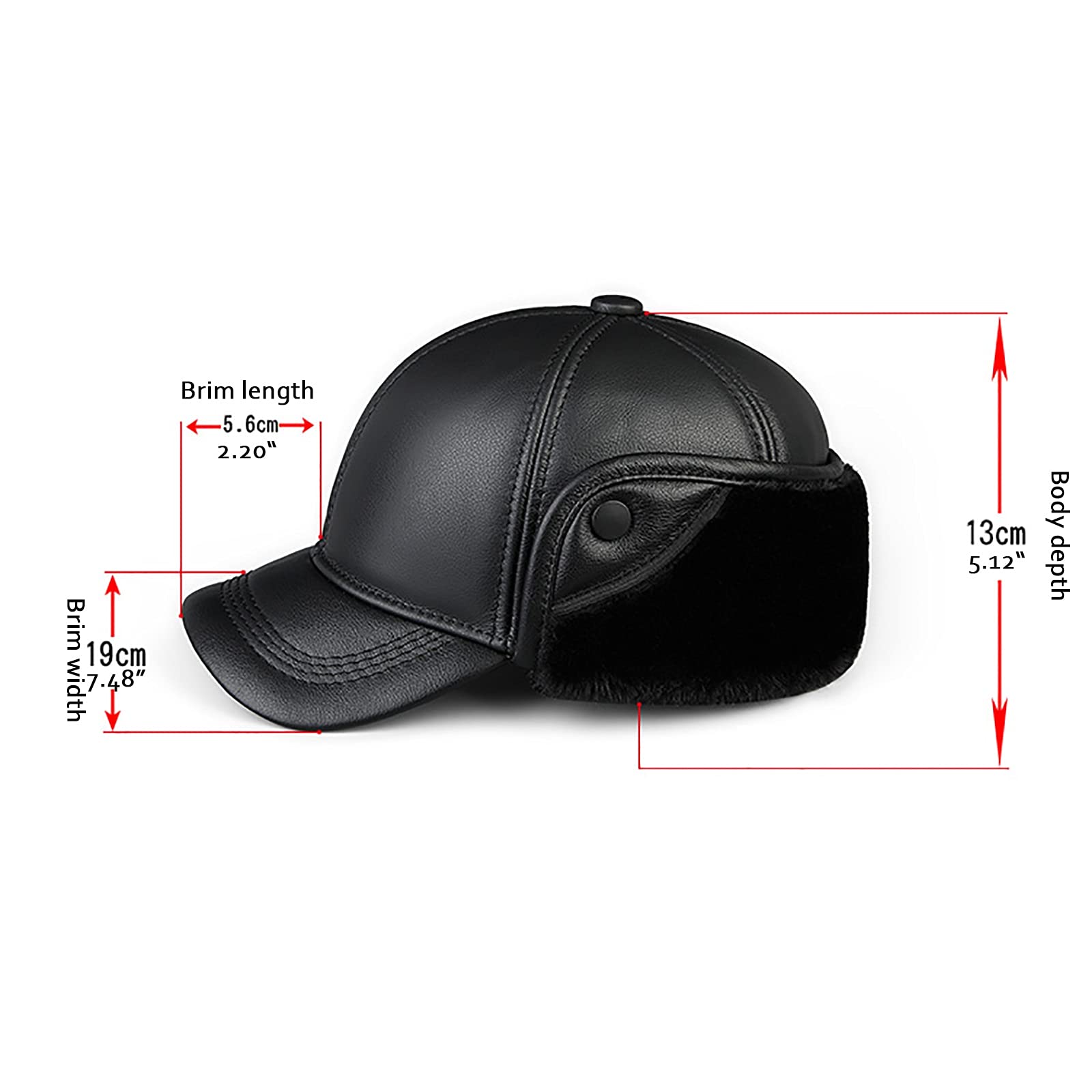G&F Uomini Cappelli Aviatore con Paraorecchie Trapper Berretto in Pelle Impermeabile Antivento Cappelli Sci Neve Inverno