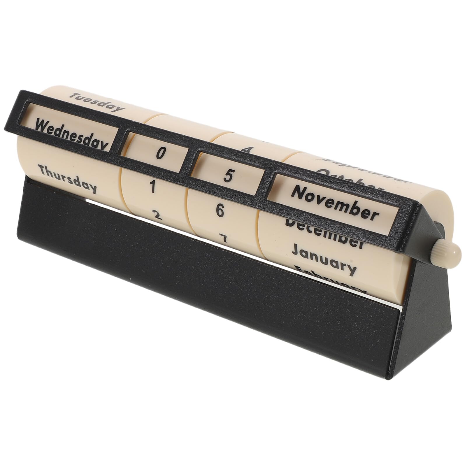 Parliky Vintage Rotary Perpetual Calendar with Manual Rotation Wheel Metal Desk Calendar for Office and Home Stylish Mechanical Date Display for Productivity and Management