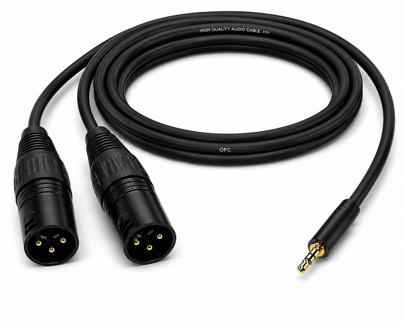 1.5 Meter 3.5mm Stereo Male to Dual XLR Male Audio Cable, 1/8 Inch TRS to 2 XLR Ma le Y Splitter Cable, AUX to Dual X L R Cable for Mixer, Amplifier, Audio Interface, PA System & Studio Equipment-image-49