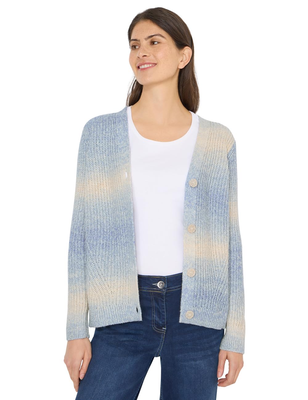 CECIL Damen Space Dye V-Neck Cardigan