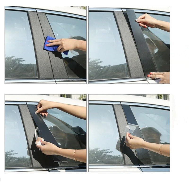 Embellecedor de pilar de ventana efecto espejo para Toyota Corolla 2009-2013 7