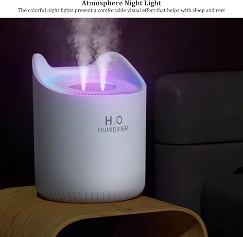 Miniatura 3 de Humidificadores  Humidificador para dormitorio, habitación de bebé, 4.5L, humidificador de aire silencioso con luz nocturna, 2 boquillas, apagado