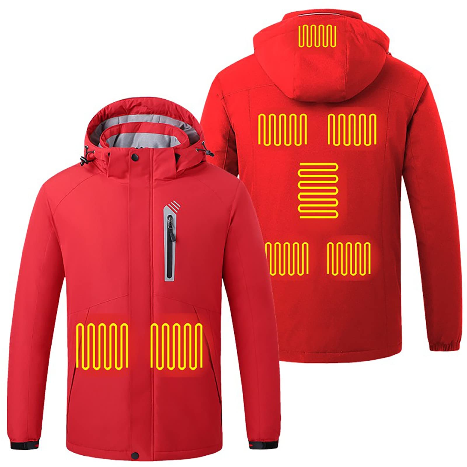 Giacca Uomo Invernale, Cappotti e Giacche Area Riscaldamento Cappello Uomo Velluto Escursionismo Ricarica Soild USB 8 Giacche riscaldanti Colore con Staccabile Antivento Cappotti e Giacche da Uomo
